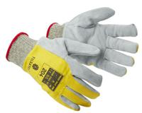 204-10 Tilsatec 204 Grey, Yellow Leather Work Gloves, Size 10, Leather Coating