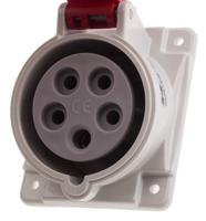 4131667 Scame IP44 Red Panel Mount 3P + N + E Heavy Duty Power Connector Socket, Rated At 16A, 415 V