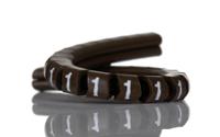 901-10345 HellermannTyton Helagrip Slide On Cable Markers, White on Brown, Pre-printed "1", 1 → 3mm Cable, for Cables &