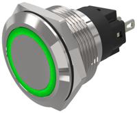 82-65510133 EAO 82 Series Green Indicator, 12V ac/dc, 22mm Mounting Hole Size, Solder Tab Termination, IP65, IP67