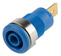 233060-23 Staubli Blue Female Banana Socket, 4 mm Connector, Tab Termination, 32A, 1000V, Gold Plating