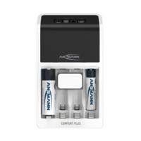 1001-0094-44-02520 Ansmann  Battery Charger For NiMH 9V, AA, AAA 4 Cell with UK plug, Batteries Included