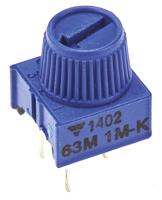 m63m105kb30t607 1MΩ, Through Hole Trimmer Potentiometer 0.5W Top Adjust Vishay, 63M