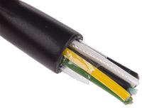 25006-bk005 Alpha Wire Xtra-Guard 2 Performance Cable Control Cable, 6 Cores, 0.35 mm² 22 AWG, Unscreened, 30 m, Black Polyvinyl