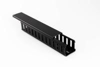 09090000y Betaduct 909 Black Slotted Panel Trunking - Open Slot, W75 mm x D75mm, L2m, PVC