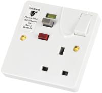 rcd02wpvn Timeguard 13A, BS 7288 Fixing, Passive, Single Gang RCD Socket, Surface Mount , Switched No, 230 V ac, White, Screwed