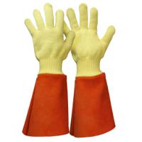 para4heatt07 Rostaing Leather, Para Aramid Work Gloves, Size 7, Cotton Coating
