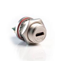 231-7951 RS PRO Straight, Panel Mount, Socket- Single Port Type C 3.1 IP68 USB C Connector