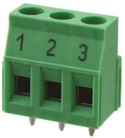 1734669 Phoenix Contact MKDSN 2.5/3 BD:1-3 Series PCB Terminal Block, 3-Contact, 5mm Pitch, Through Hole Mount, 1-Row, Screw