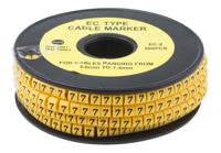 812-0957 RS PRO Slide On Cable Markers, Black on Yellow, Pre-printed "7", 3.6 → 7.4mm Cable