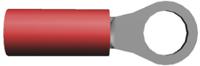 171508-5 TE Connectivity, PIDG Insulated Ring Terminal, M4 Stud Size, 0.26mm² to 1mm² Wire Size, Red