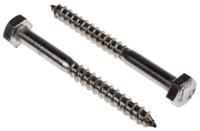 144-3550 RS PRO Hex Coach Screw, Stainless Steel, 6mm x 60mm