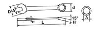 50a-12 SAM Combination Spanner, 12mm, 15/32in, Metric, Height Safe, Double Ended, 163 mm Overall