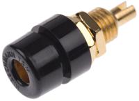 930166700 Hirschmann Test & Measurement Black Female Banana Socket, 4 mm Connector, Solder Termination, 32A, 30 V ac, 60V dc,
