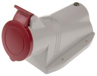 5131656 Scame IP44 Red Wall Mount 3P + E Right Angle Industrial Power Socket, Rated At 16A, 415 V