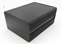188-1284 RS PRO Black Extruded Aluminium Heat Sink Case, IP40, Black Lid, 300 x 200 x 175mm