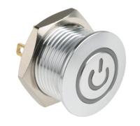 175-8514 RS PRO Illuminated Push Button Switch, Momentary, Panel Mount, 16mm Cutout, SPST, Red LED, 36V dc, IP67