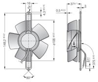 4656x ebm-papst 4000 Series Axial Fan, 230 V ac, AC Operation, 160m³/h, 18W, 119 x 119 x 38mm