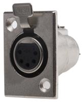 548-9133 RS PRO Panel Mount XLR Connector, Female, 5 Way, Silver Plating