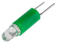 210-822 RS PRO Green LED Indicator Lamp, 24V ac/dc, Bi-Pin Base, 4.25mm Diameter, 95mcd