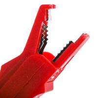 240157-22-240157-21 Staubli Crocodile Clip 4 mm Connection, Brass Contact, 15A, Black/Red