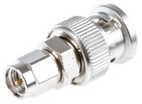 j01008a0018 Telegartner Straight RF Adapter BNC Plug to SMA Plug 4GHz