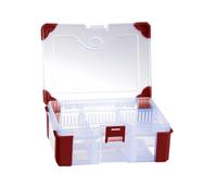 124-6591 RS PRO 10 Cell Transparent Red Polypropylene, Adjustable Compartment Box, 60mm x 165mm x 125mm