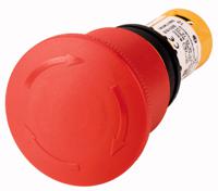 121610-c22-pvt45p-k11 Eaton C22-PVT Series Twist Release Emergency Stop Push Button, Panel Mount, 22mm Cutout, 1 NO + 1 NC, IP66, IP67, IP69