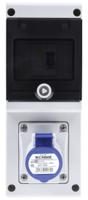 6321613-r Scame, DOMINO IP44 Blue Wall Mount 2P + E RCD Industrial Power Connector Socket, Rated At 16A, 230 V