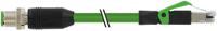 7000-44711-7961500 Murrelektronik LimitedD-Coded to RJ45, 15m Cat5, Green M12 to Male RJ45 Male Shielded, Terminated PUR Sheath
