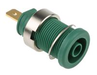 972355104 Hirschmann Test & Measurement Green Female Banana Socket, 4 mm Connector, Tab Termination, 25A, 1000V ac/dc, Gold