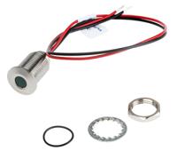139-3354 RS PRO Green Panel Mount Indicator, 21.6 → 26.4V dc, 10mm Mounting Hole Size, Lead Wires Termination, IP67