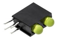 553-0133f Dialight 553-0133F, Yellow Right Angle PCB LED Indicator, 2 LEDs, Through Hole 3 V
