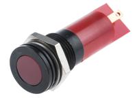 703-8863 RS PRO Red Panel Mount Indicator, 12V dc, 14mm Mounting Hole Size, Solder Tab Termination, IP67