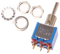 5647cdb APEM Toggle Switch, Panel Mount, (On)-Off-(On), DPST, Solder Lug Terminal, 20V ac/dc