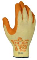 sho310y Showa Showa 310 Yellow Polyester Cotton Fibre Work Gloves, Size 8, Latex Coating