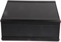 188-1255 RS PRO Black Extruded Aluminium Heat Sink Case, IP40, Black Lid, 200 x 200 x 41mm