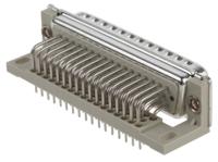 023170 Provertha TMC 50 Way Right Angle Through Hole D-sub Connector Plug, 2.84mm Pitch, with Guide Frame