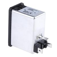 fn286-6-06 Schaffner 6A, 250 V ac Male Snap-In IEC Filter 2 Pole FN286-6-06, Faston 2 Fuse
