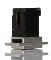 257-6724 RS PRO 35.3 x 19 x 35.5 mm 19 Way Female Right Angle Feedthrough HDMI Connector