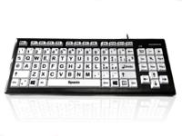 kyb-mon2blk-ucit Ceratech KYB-MON2BLK-UCIT Wired USB Vision Impairment Keyboard, QWERTY (Italy), White