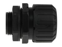 asf21m20a Adaptaflex Straight, Conduit Fitting, 21mm Nominal Size, M20, Nylon 66, Black IP66, IP67, IP68, IP69K rating