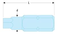 eh205 Facom Hexagon Screwdriver Bit, 5 mm Tip