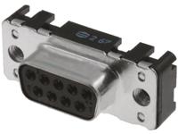 09661556511 HARTING D-Sub Standard 9 Way Through Hole D-sub Connector Socket, 2.74mm Pitch, with Boardlocks, M3 Threaded Inserts