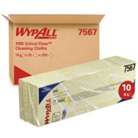 7567 WYPALL WypAll Yellow Cloths for Industrial Cleaning, Dry Use, Pack of 25, 420 x 360mm, Repeat Use