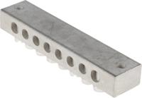 425-550 RS PRO 8-Way Double Screw Earth Terminal Block, 0 → 16 AWG Wire, Screw Down, Brass Housing