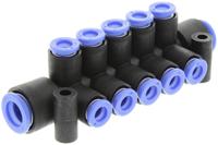 km11-06-10-10 SMC KM 10 Outlet Pneumatic Manifold Fitting Push In 10 mm Push In 6 mm