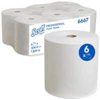 6667 SCOTT Scott () Rolled White Hand Towels, 198 x 200mm, 7200 Sheets