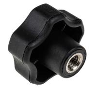 702-7655 RS PRO Black Multiple Lobes Clamping Knob, M8, Threaded Hole