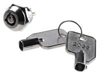 ls121 Lorlin Key Switch, DPST, 4 A @ 125 V ac 2-Way Tubular-Key